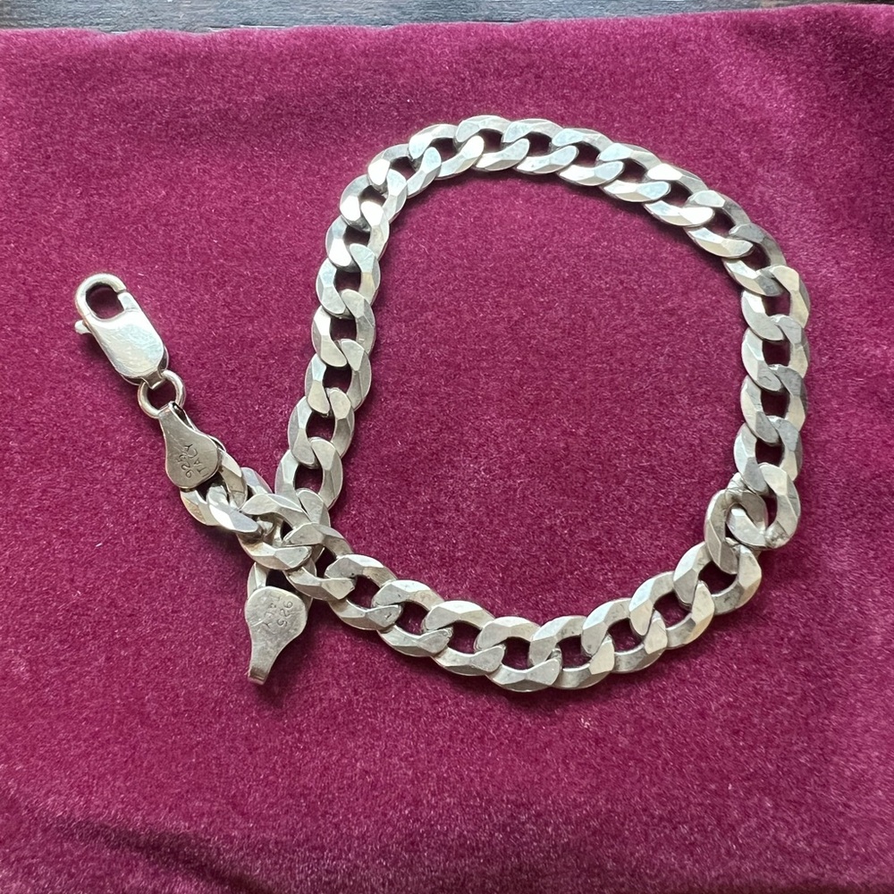 Sterling silver Italy Figaro 8” Bracelet